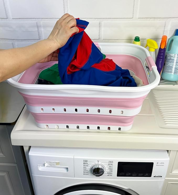 SAMMART 42 Collapsible Plastic Laundry Basket, Foldable Pop Up Storage - Image 3