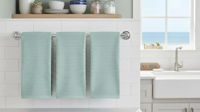 Seafoam Sage Aqua Green Kitchen Dish Towels, 100% Cotton - Image 6