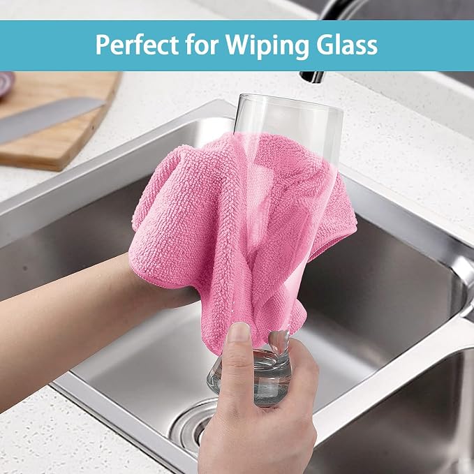 HOMEXCEL 50PK Microfiber Cleaning Cloth, Cleaning Rag - Image 6