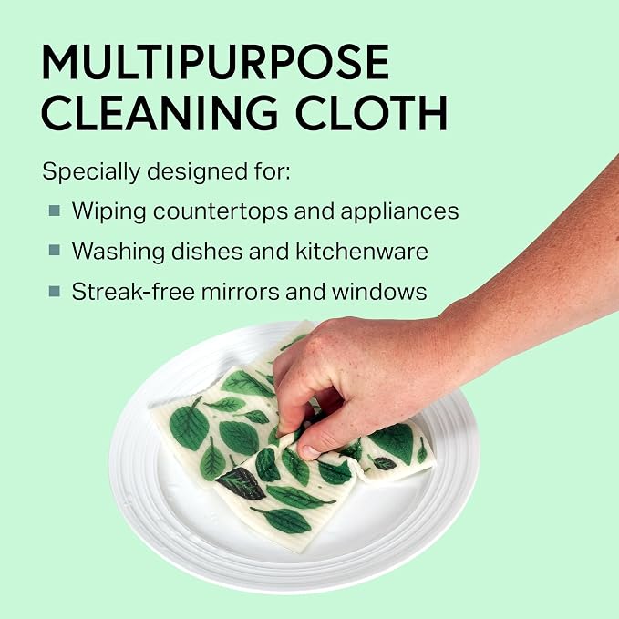 Swedish Wholesale Dishcloths Reusable 8" x 7" Sponge Cloths, Bulk 10 Pack of - Image 8