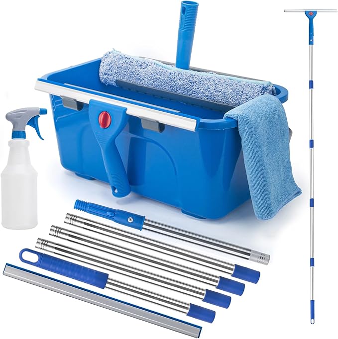 Window Cleaning Kit for Home and Commercial Use, 6 Ft Long Handle Professional by KeFanta