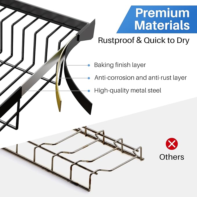 SNTD Over The Sink Large Dish Drying Rack, 26.8"-34.6", Rust-Resistant - Image 7