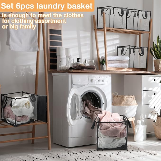 Zopeal 1 Pack Collapsible Mesh Laundry Basket, Single-layer | 13 Inch Square - Image 5