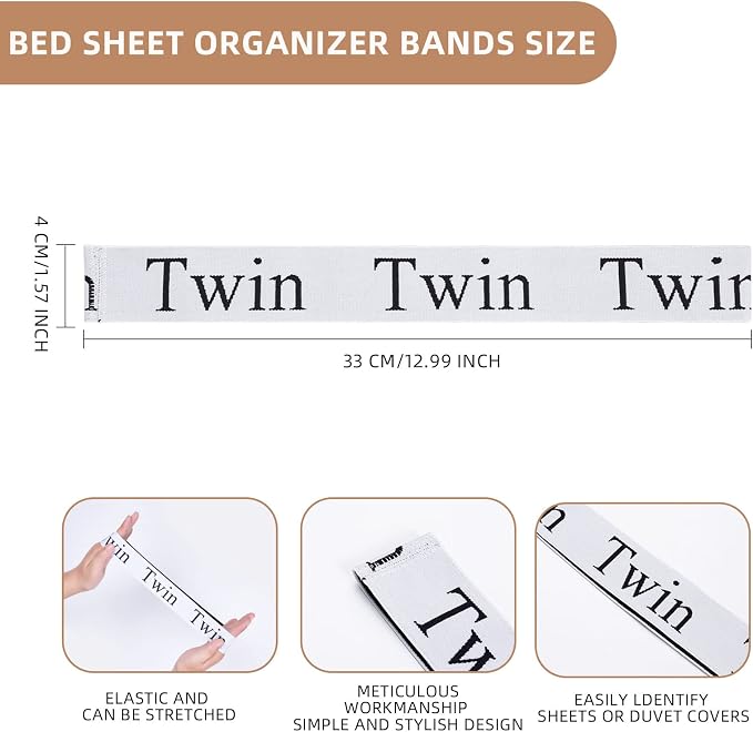 4PCS Bed Sheet Organizer Bands, Storage Labels and Sheet Keepers - Image 5