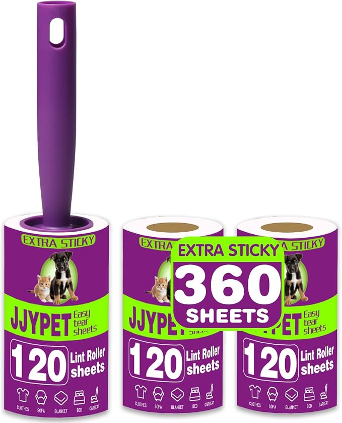 Lint Rollers for Pet Hair Extra Sticky 360 Sheets Dog and Cat Lint Remover by M+JJYPET