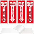 Fire Extinguisher Sign, (4 Pack) Self Adhesive Fire Extinguisher Sticker Signs for Indoor Outdoor, Rust Free Reflective Aluminum Metal Signs for Wall and Door (12 x 4 inches, Red/White)