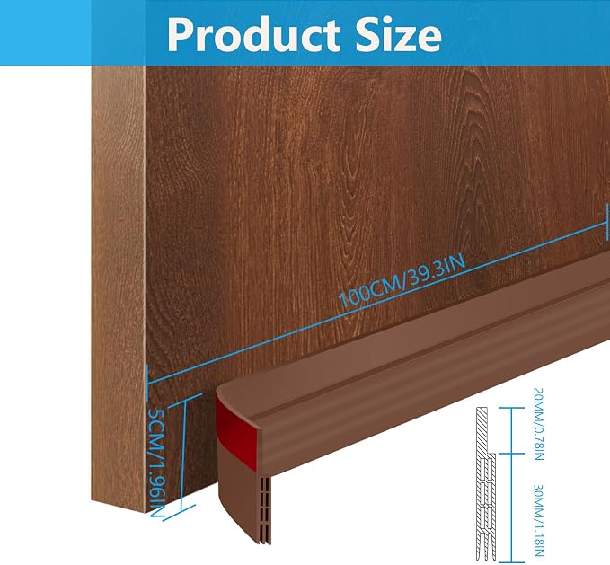 Ainiv Door Draft Stopper Under Door Seal, Adhesive Under Door Sweep Weather - Image 3