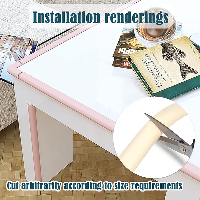 U Shape Edge Protectors for Glass Coffee Table,Foam Baby Proofing Safety Bumper Guard Strip,Corner Protectors for Kids,Extra Thick,Suitable for Furniture Fireplace,6.5 Ft/2m (Milky White)