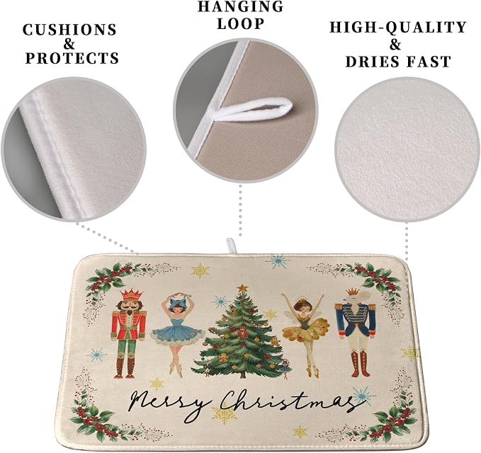 Merry Christmas Nutcracker Dish Drying Mat - Image 3