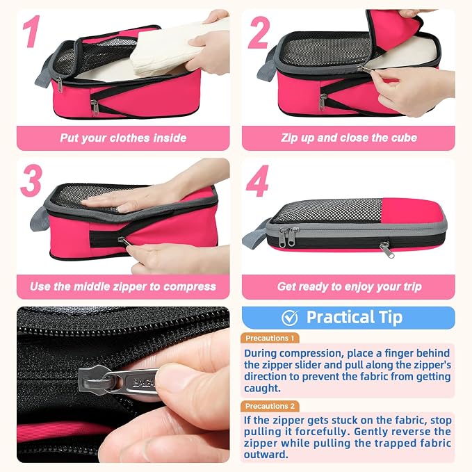 BAGAIL 4 Set/6 Set/8 Set Compression Packing Cubes Travel Accessories - Image 4