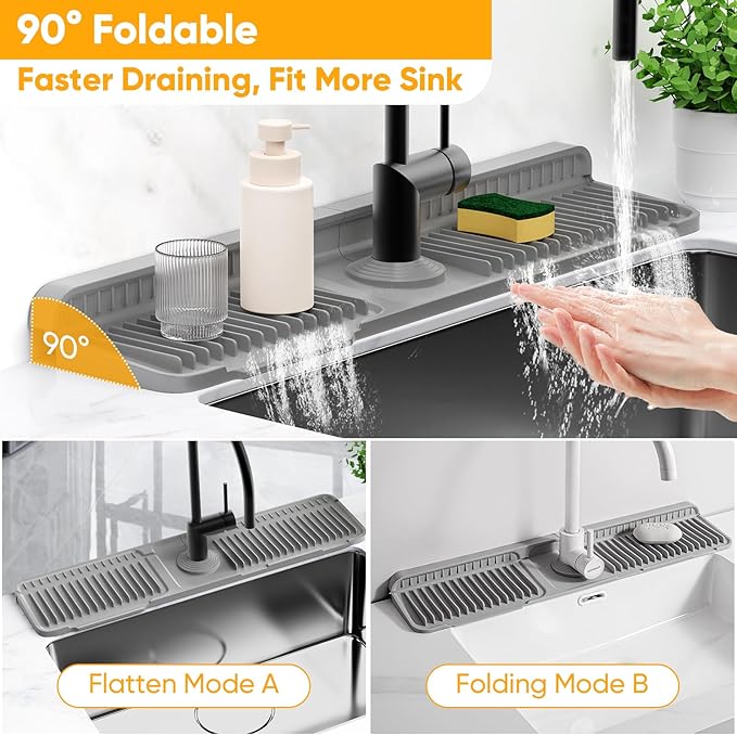 24'' Longer Faucet Mat for Kitchen Sink Splash GuardKitchen Sink Faucet Mat - Image 6