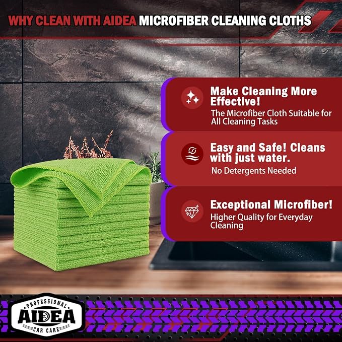 AIDEA Microfiber Cleaning Cloth-20PK, Microfiber Towels - Image 2