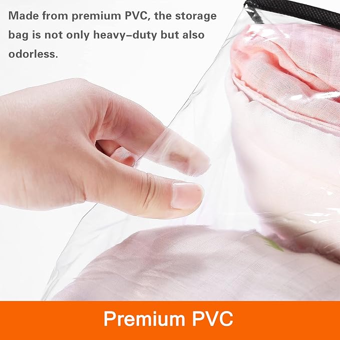 3 Pack Clear Clothes Storage Bags - Image 3