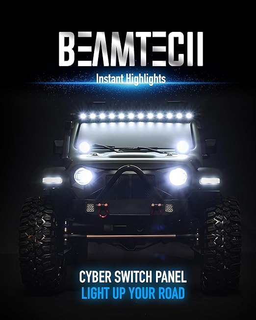BEAMTECH 8 Gang Switch Panel, APP Remote Control RGB Toggle Momentary Pulsed Circuit Control Relay System Box Auxiliary Touch Control Switch LED Light Controller for Off Road ATV Car Truck