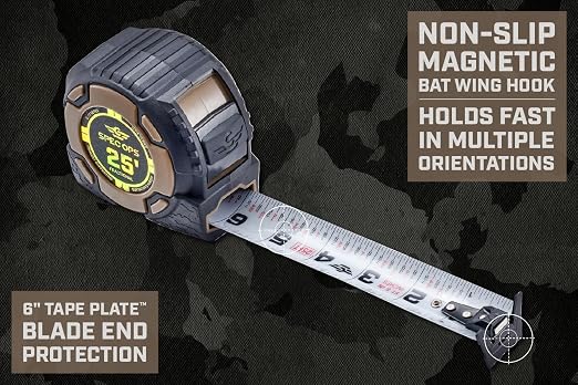 Spec Ops Elite Heavy Duty Tape Measure, 25 Ft Magnetic Fractional - Image 5