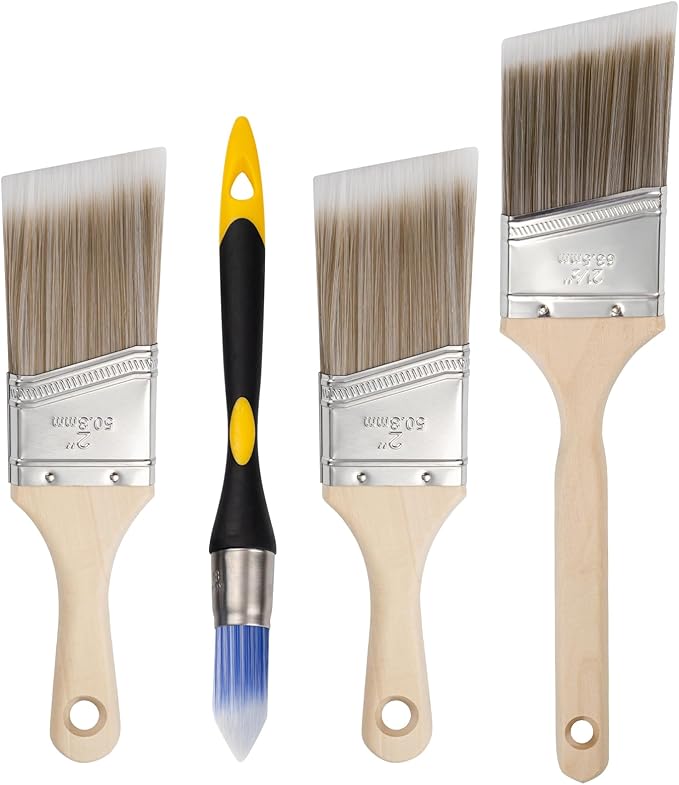 Mister Rui Paint Brushes Set, 4 Pack Angled Brushes by MisterRui