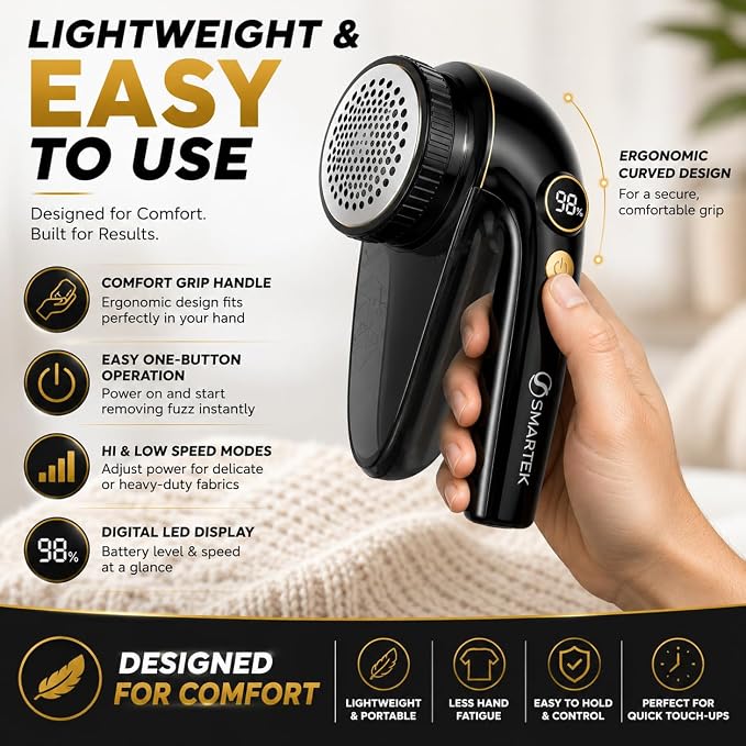 Smartek Fabric Shaver Fuzz Remover, Electric Lint Remover - Image 6