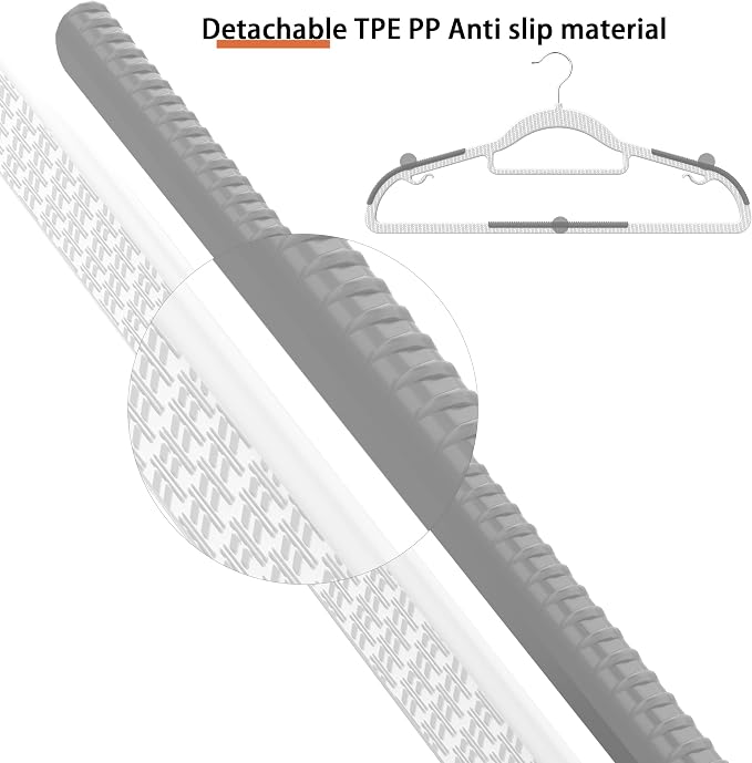20 Pack Heavy Duty Plastic Hangers, Non Slip Clothes Hangers - Image 5