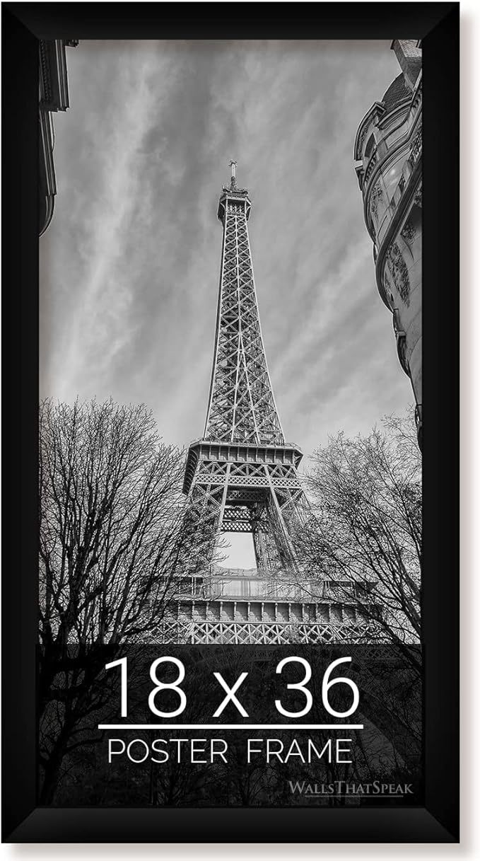 wallsthatspeak 18x36 Black Picture Frame for Puzzles Posters Photos or Artwork