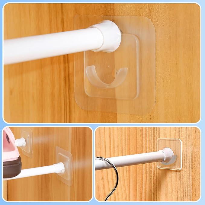 Shower Rod Holder, 12 Pack Transparent Shower Curtain Rod Holder - Image 8
