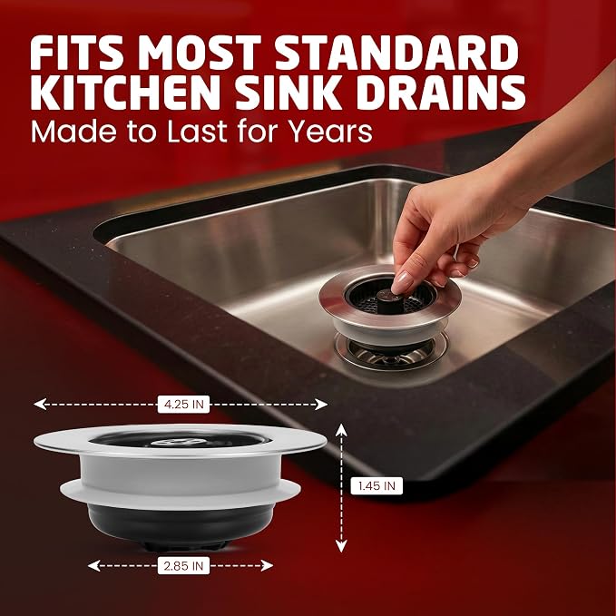 SinkShroom Kitchen Sink Drain Strainer, 2-in-1 Pop-Up Sink Stopper & Strainer - Image 8