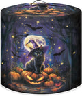 3 Quart Pressure Cooker Dust Cover with Top Handle and Storage Pocket Kitchen Small Appliance Protector Air Fryer Rice Cooker Dust Cover Halloween Moon Night Cat