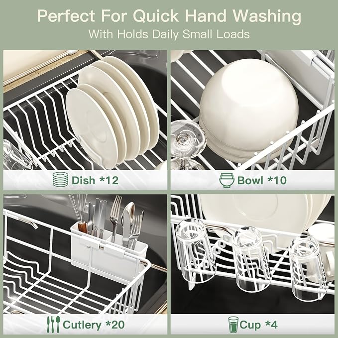 White Dish Drying Rack Over The Sink - Image 7