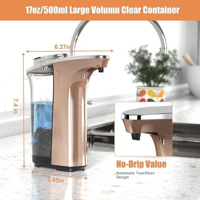 Automatic Soap Dispenser, 17oz Touchless Liquid Dish Soap Dispenser Kitchen | - Image 7