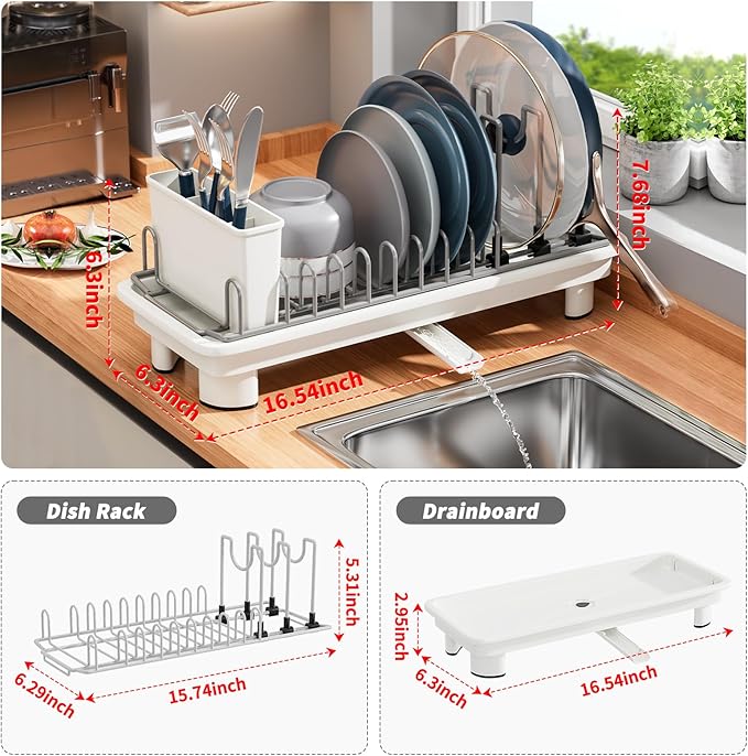 Small Dish Drying Rack, Stainless Steel - Image 3