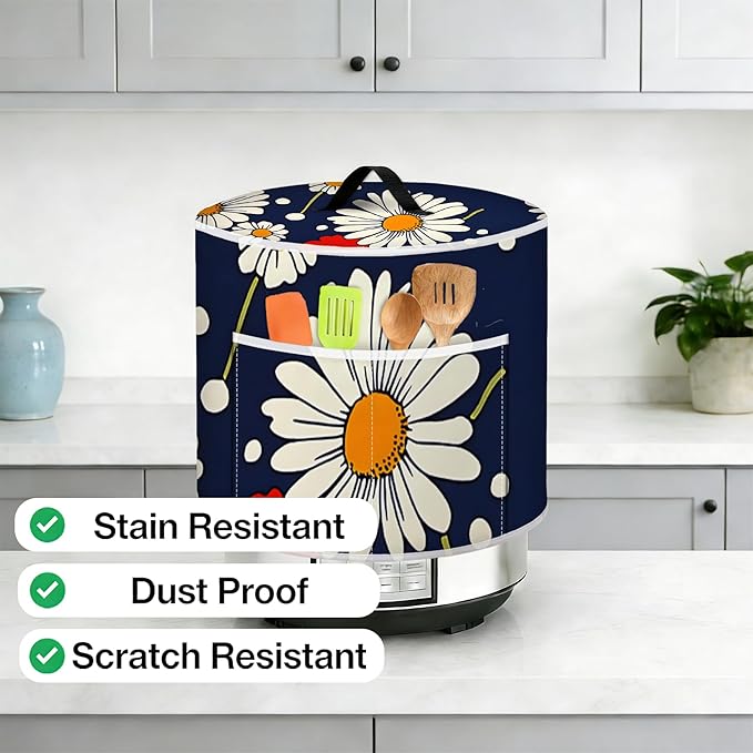 Air Fryer Dust Cover with Top Handle and Storage Bag, Compatible with Rice Cookers, Pressure Cookers, Slow Cookers and Air Fryers, Available in 3-Quart, 6-Quart and 8-Quart Sizes.