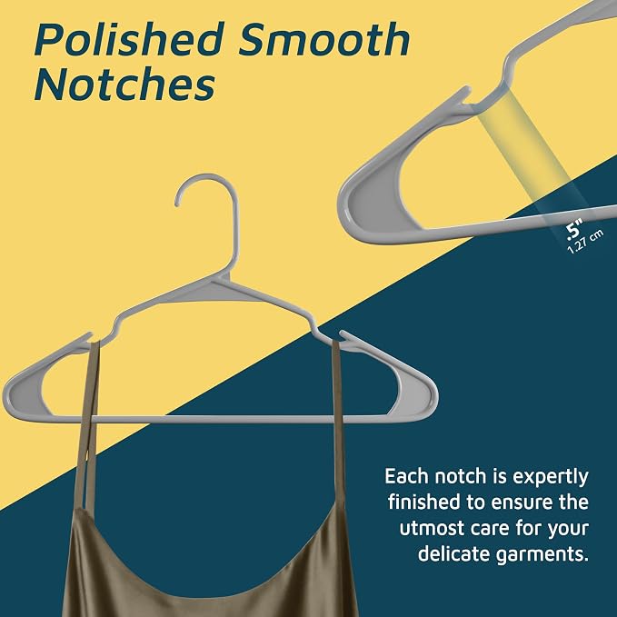 Lifemaster Plastic Clothes Hangers – Heavy Duty Hanger Set, - Image 7
