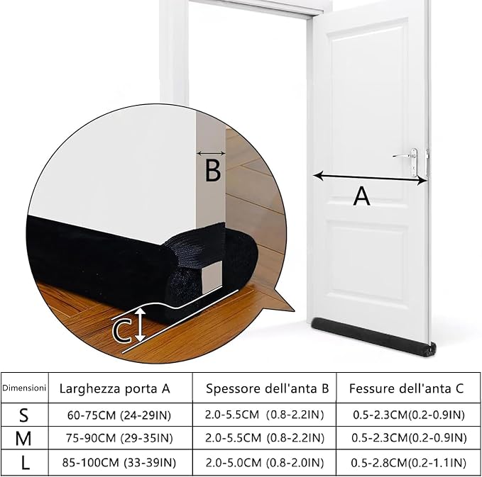 BKSAI Door Draft Stopper for Doors 31-39" No Adhesive Draft Stopper for Bottom - Image 3