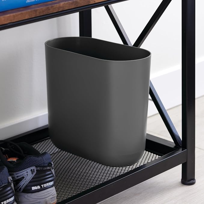 iDesign Small Slim Plastic Bathroom Trash Can - Image 7