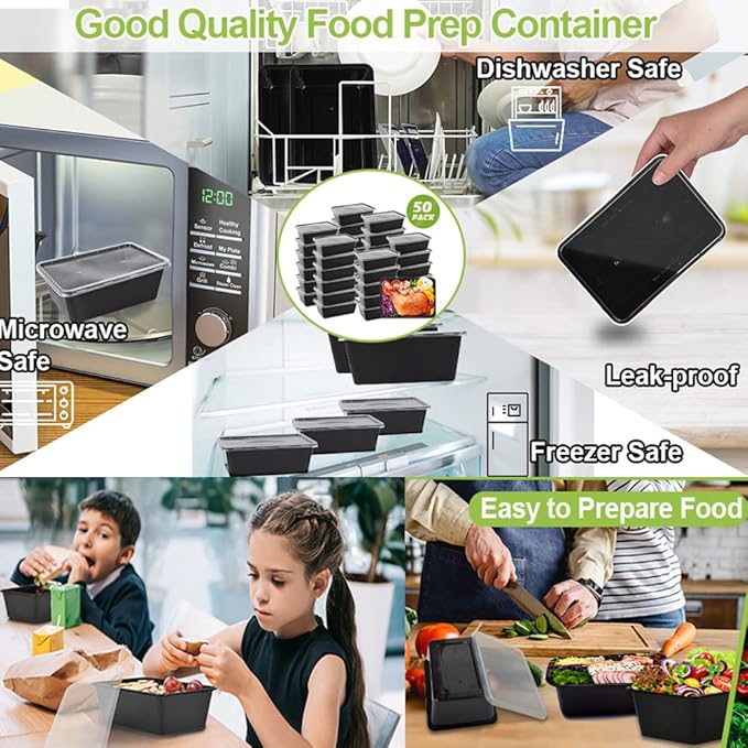 50-Pack Meal Prep Containers, Food Storage - Image 5