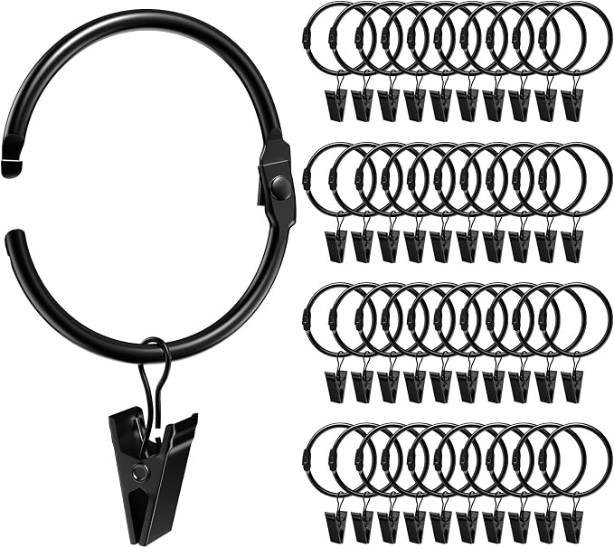 40 Pack 2 Inches Openable Curtain Rings by GinbelDirect