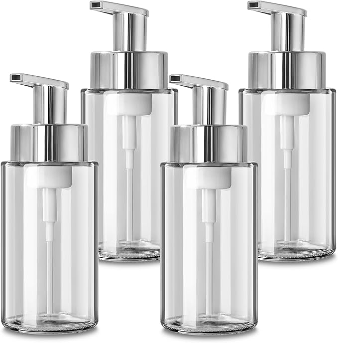 RYTOXILO Glass Soap Dispenser, 10 oz/300ml Foaming Soap Dispenser, 4 Pack by RYTOXILOBrightenUpYourHome