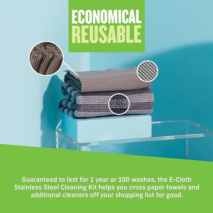 E-Cloth Stainless Steel Cleaning Cloth Pack - Image 6