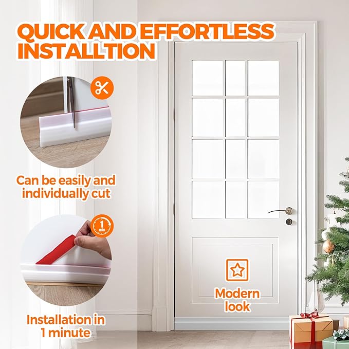 Holikme Door Draft Stopper 41inch Weather Stripping Door Seal Sweep | Under - Image 6