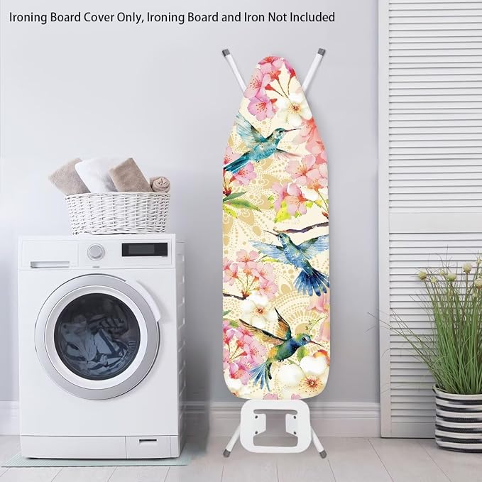 Hummingbird Blossom Ironing Board Cover Large Floral Pattern Extra Wide Table - Image 3