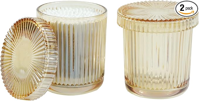 2 Pack Glass Container Qtip Holder by Unknown