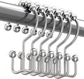 Titanker Double Shower Curtain Hooks, Rust Proof Shower Curtain Rings, Metal by Titanker