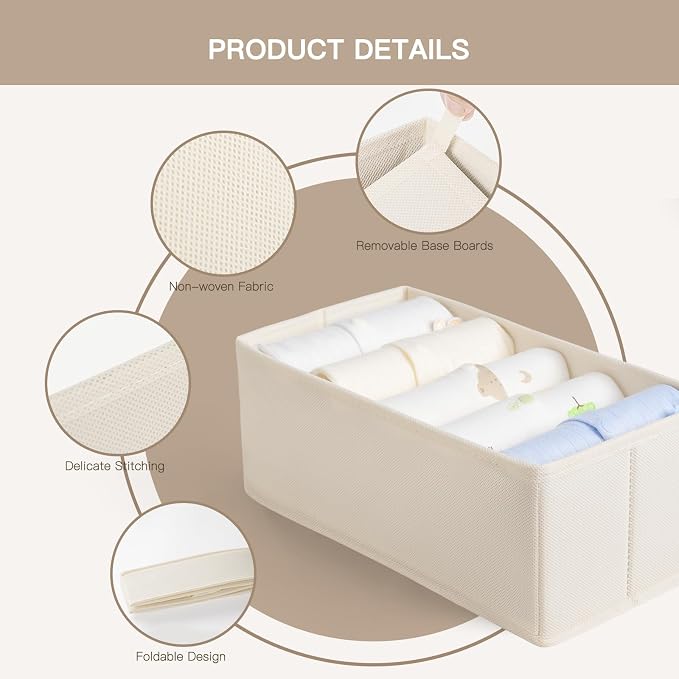 Drawer Organizer Clothes, 10 Pack Dresser Organizer - Image 4