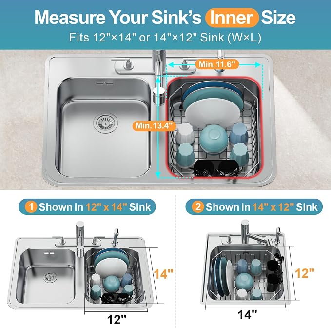 GSlife Small in Sink Dish Drying Rack - Image 3