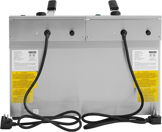 Kratos Commercial Electric Countertop Deep Fryer | Twin Tank Fryer 30 lb. Capacity | With Two Fry Baskets | ETL Certified | 208/240V | Stainless Steel (29Y-016)