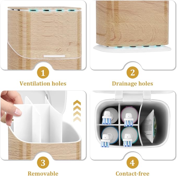 GFWARE Wood Electric Toothbrush Holder - Image 6