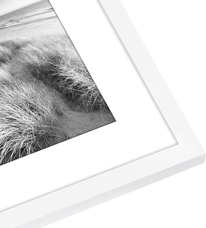 Americanflat 8x10 Picture Frame with Polished Plexiglass - Set of 5 - Use as 5x7 Frame with Mat or Display 8x10 Photo Without Mat - Galleria Collection - Picture Frames for Tabletop and Wall - White