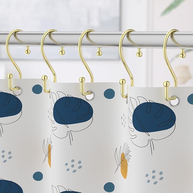 Goowin Metal Gold Shower Curtain Hooks Rings, S Shape Metal Shower Curtain - Image 2