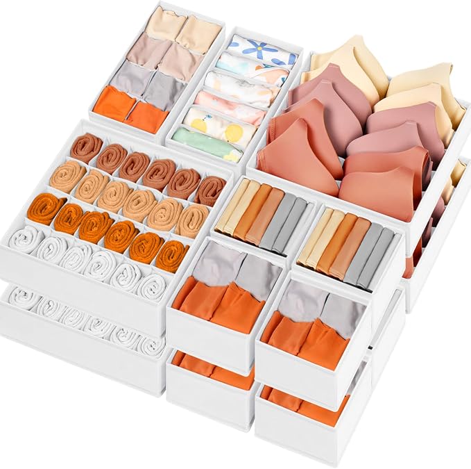 Drawer Organizer Clothes, 16 Pack Dresser Organizer Bins by Criusia