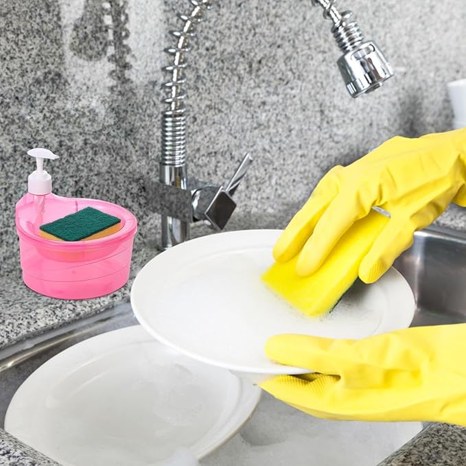 Dishwashing Soap Dispenser, 2 in 1 Counter Dish Washing Soap Dispenser - Image 2