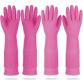 Mamison Rubber Dishwashing Gloves, Non-Slip Kitchen, 2 Pairs | Korean natural by QualityKitchenandHome